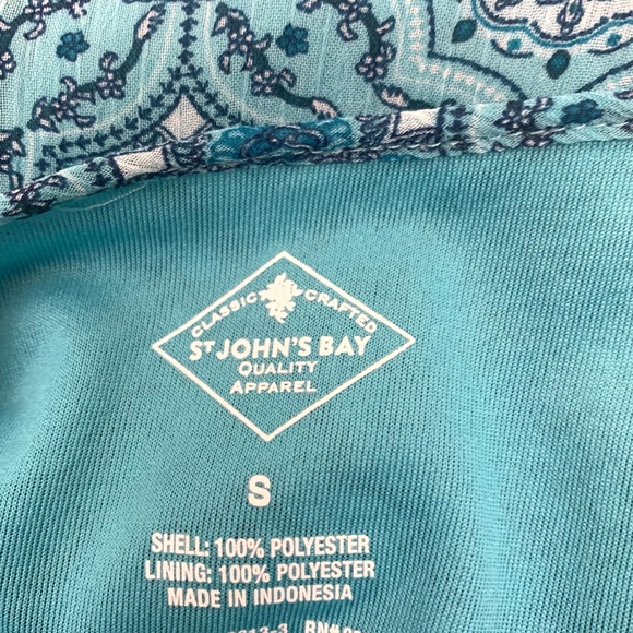 St John’s Bay bohemian print lined blouse with tassels, size S - Picture 5 of 5